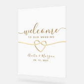 Accueil minimaliste du Mariage Gold Heart (Angle)