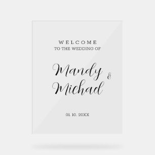 Accueil minimaliste Mariage de calligraphie modern