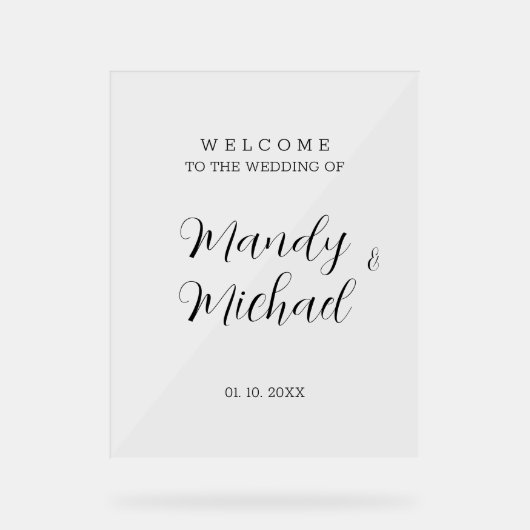 Accueil minimaliste Mariage de calligraphie modern (Recto)