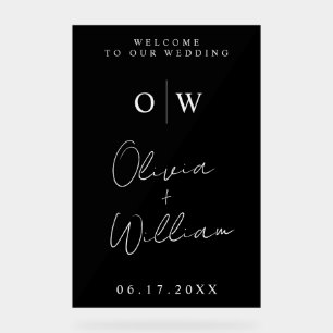 Accueil minimaliste moderne du Mariage Monogramme