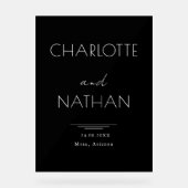 Accueil minimaliste moderne Mariage noir (Recto)