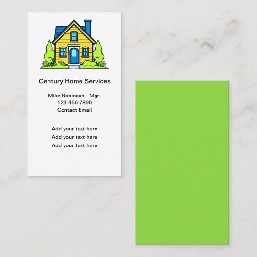 Accueil moderne tendance Services Carte de visite  (Devant / Derrière)