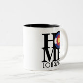 ACCUEIL Mug à café à deux tons Longmont 11oz (Devant droit)