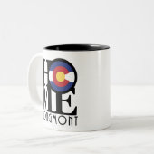 ACCUEIL Mug à café à deux tons Longmont 11oz (Devant gauche)