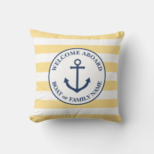 Accueil Nautique rayé à bord du coussin