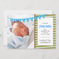 Accueil Nouveau bébé garçon photo Faire-part