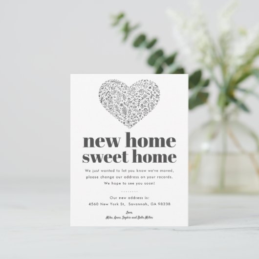 Accueil nouveau coeur | Carte Faire-part de déplac (Debout devant)