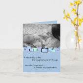 Accueil nouvelle carte de voeux pour bébé garçon (Fleur jaune)