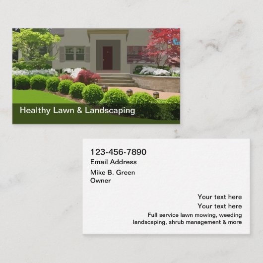 Accueil Pelouse Et Paysages Cartes de visite (Devant / Derrière)