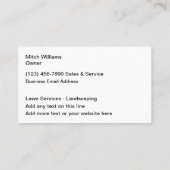 Accueil Pelouse Et Paysages Cartes de visite (Dos)