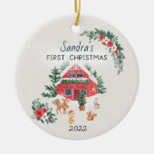 Accueil personnalisé Noël bébé ornement en céramiq (Devant)