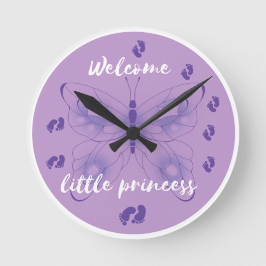 Accueil Petite princesse papillon Horloge murale (Recto)