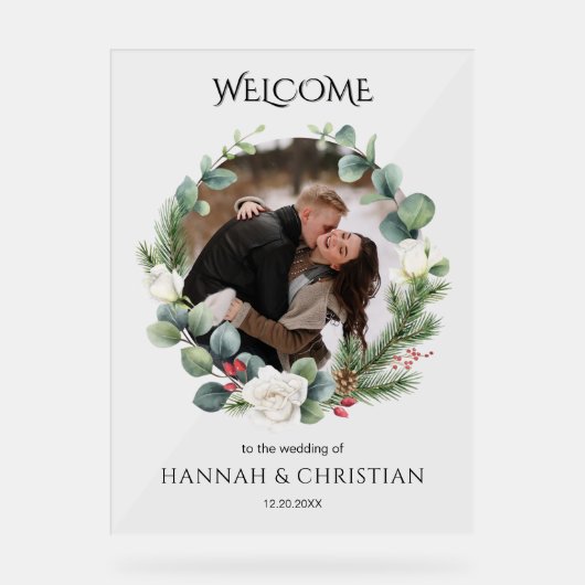 Accueil photo de mariage d'hiver (Recto)