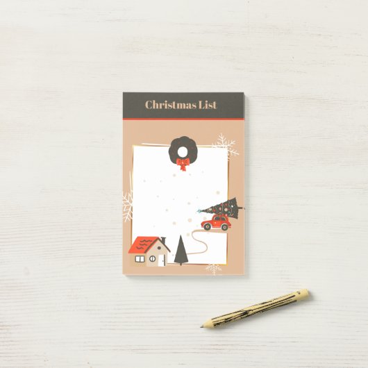 Accueil pour les notes post-it de Noël (Sur un bureau)