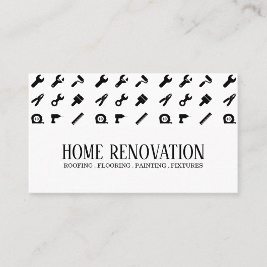 Accueil Rénovation Carte de visite de construction (Devant)