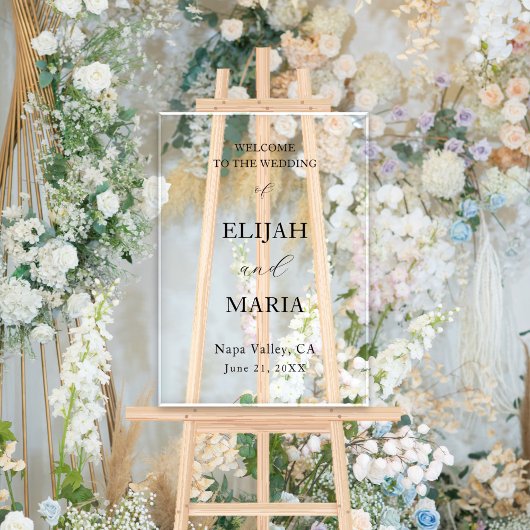 Accueil simple minimaliste du Mariage transparent