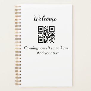 Accueil simple ouverture bienvenue code barre QR a