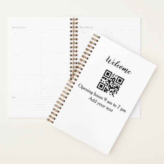 Accueil simple ouverture bienvenue code barre QR a (Devant avec enveloppe)