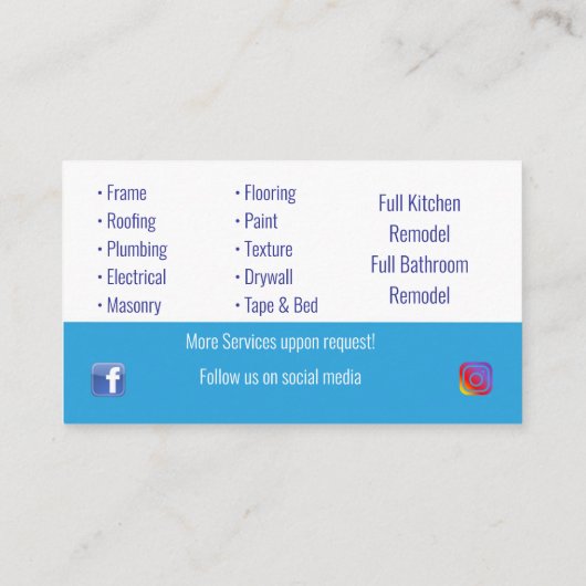 Accueil Suppression des Cartes de visite (Dos)