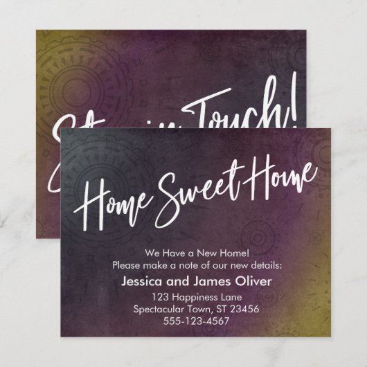 Accueil Sweet Home Carte de Burst Grunge multicolo (Devant / Derrière)