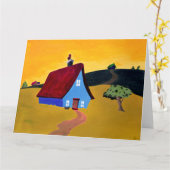 ACCUEIL SWEET HOME Carte de voeux pliée (Fleur jaune)