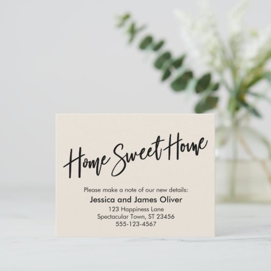 Accueil Sweet Home Écriture manuscrite Faire-part (Debout devant)