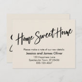 Accueil Sweet Home Écriture manuscrite Faire-part (Devant / Derrière)