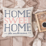 Accueil Sweet Home Personnalisée Typographie moder<br><div class="desc">La conception de typographie moderne comprend "Home Sweet Home" en corail vibrant et les lettres bleu marine classique, sur un arrière - plan blanc cassé chaleureux. Personnalisez avec vos noms ou votre nom de famille sous en écriture manuscrite. Fait un grand cadeau pour les nouveaux propriétaires ou les jeunes mariés!...</div>
