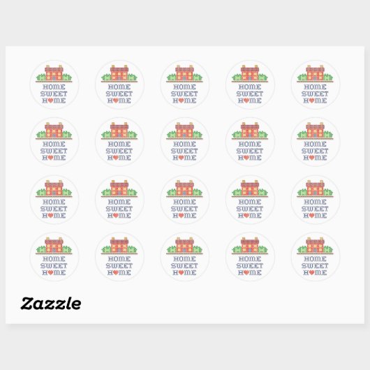 Accueil Sweet Home Stickers Rond (Feuille)