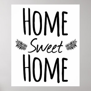 Accueil Sweet Home Typographie Poster