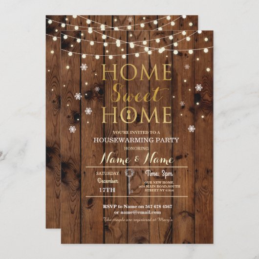 Accueil Sweet House Snowflake Noël Invitation (Devant / Derrière)