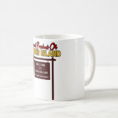 "Accueil vers l'île" 11oz de Parris. Tasse blanche (Devant droit)