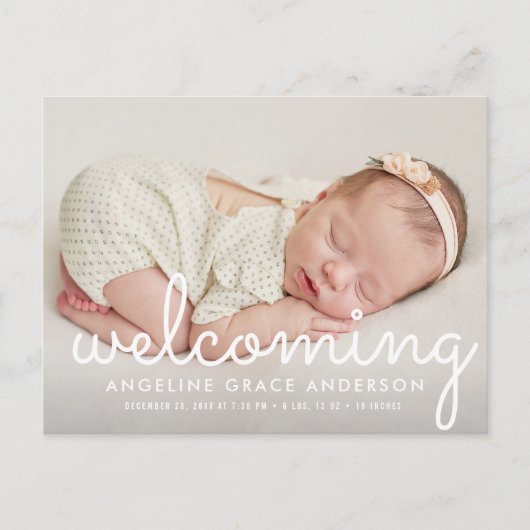 Accueilli | carte postale pour bébé (Devant)