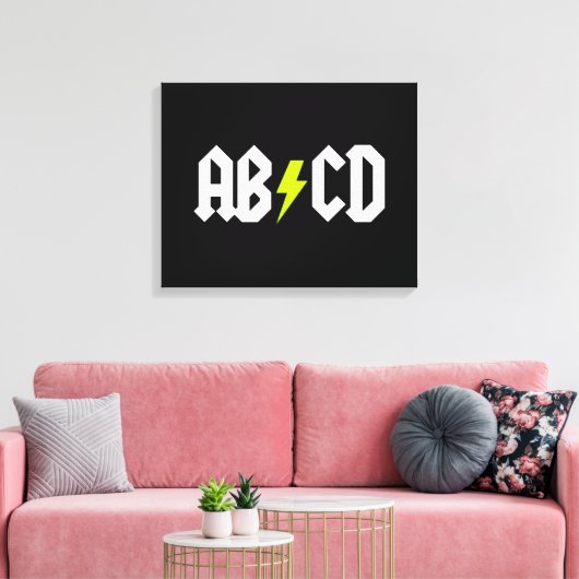 ACDC Gele Bout Canvas Afdruk (Insitu (Woonkamer))