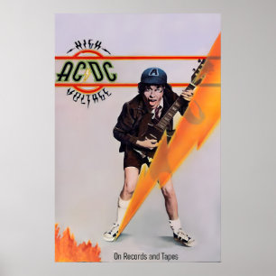ACDC Hoogspanning 1976 US Promo Poster Afdruk 1