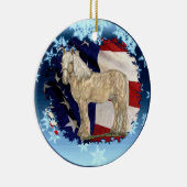 ACDHA Cream Horse-kerstversiering Keramisch Ornament (Rechts)