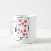 Ace and Ten of Hearts Paring Kaarten Koffiemok (Voorkant links)