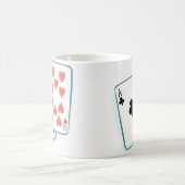 Ace and Ten of Hearts Paring Kaarten Koffiemok (Center)