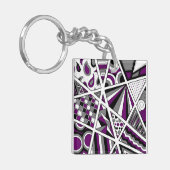 Ace Asexual Pride Zen Doodle Modern Abstract Purpl Sleutelhanger (Voorkant Links)