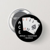 ACE Attitude + Commitment = Excellentie Ronde Button 5,7 Cm (Voorkant /achterkant)