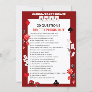Ace Casino Baby shower - Bewerkbare naam, 5x7 Kaart