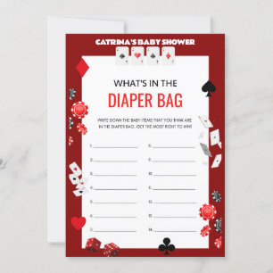 Ace Casino Baby shower - Bewerkbare naam, 5x7 Kaart