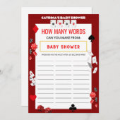 Ace Casino Baby shower - Bewerkbare naam, 5x7 Kaart (Voorkant / Achterkant)