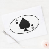 Ace de pique Sticker de pare-chocs ovale (Enveloppe)