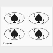 Ace de pique Sticker de pare-chocs ovale (Feuille)