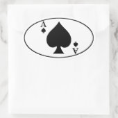 Ace de pique Sticker de pare-chocs ovale (Sac)