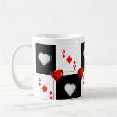 Ace Diamond Coeurs rouges Mug (Gauche)