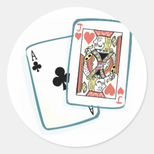 Ace en Jack Poker Cards Ronde Sticker