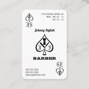 Ace of barbers zwart-wit visitekaartje