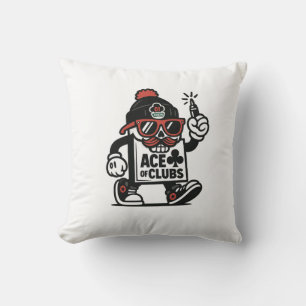 Ace of Clubs Street Mascotte — Poker Grind Crew Kussen